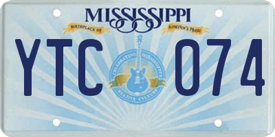 MS license plate YTC074