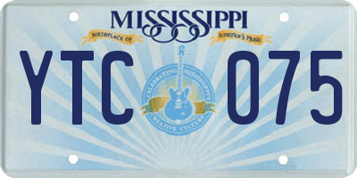 MS license plate YTC075