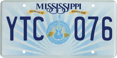 MS license plate YTC076