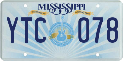 MS license plate YTC078