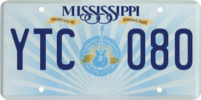 MS license plate YTC080