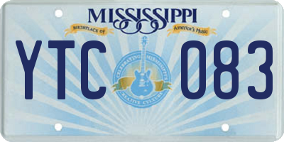 MS license plate YTC083