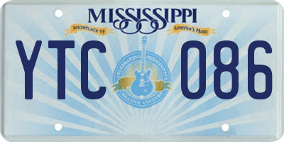 MS license plate YTC086