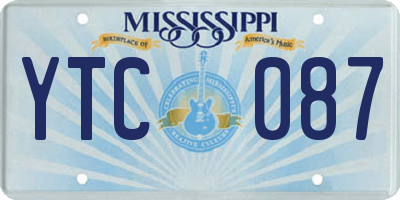 MS license plate YTC087