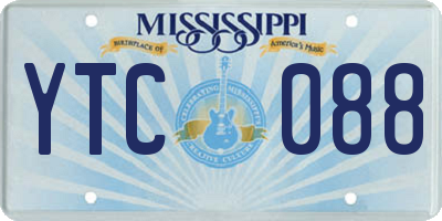 MS license plate YTC088