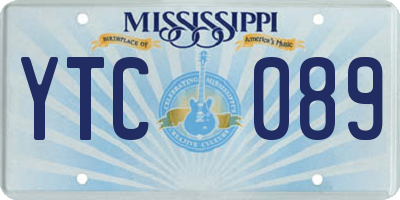 MS license plate YTC089