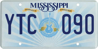 MS license plate YTC090