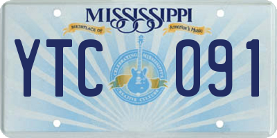 MS license plate YTC091