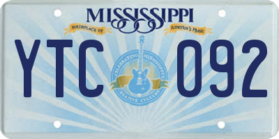MS license plate YTC092