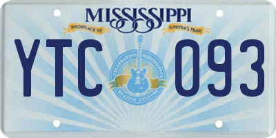 MS license plate YTC093