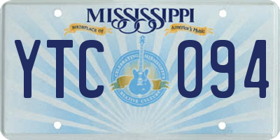 MS license plate YTC094