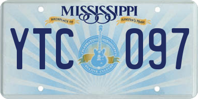 MS license plate YTC097