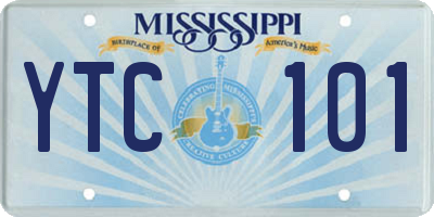 MS license plate YTC101