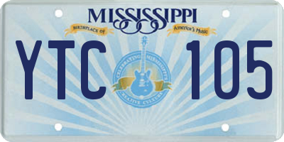 MS license plate YTC105
