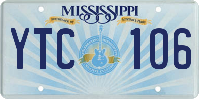 MS license plate YTC106