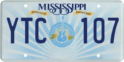 MS license plate YTC107
