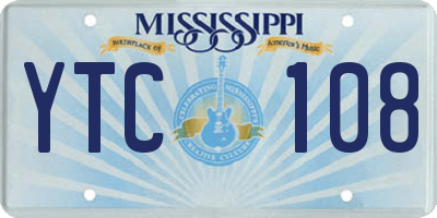 MS license plate YTC108