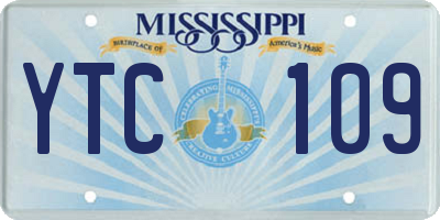 MS license plate YTC109