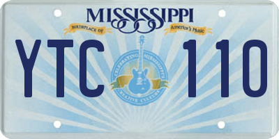 MS license plate YTC110