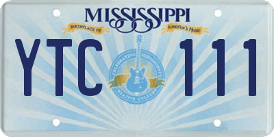 MS license plate YTC111
