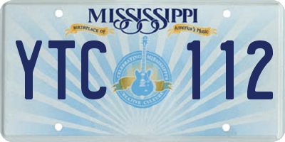 MS license plate YTC112