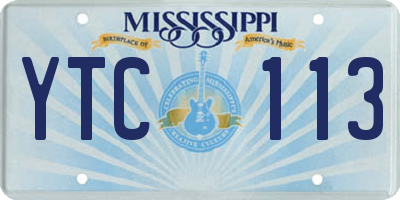 MS license plate YTC113