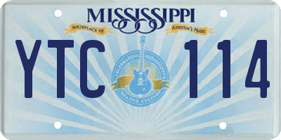 MS license plate YTC114