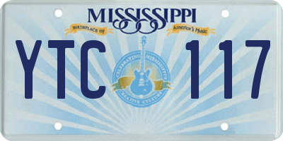 MS license plate YTC117