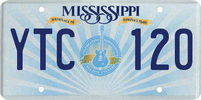 MS license plate YTC120
