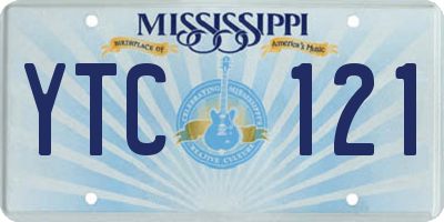 MS license plate YTC121
