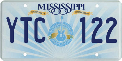 MS license plate YTC122