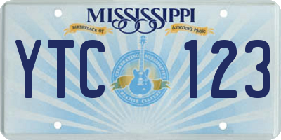 MS license plate YTC123