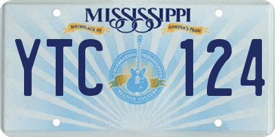 MS license plate YTC124