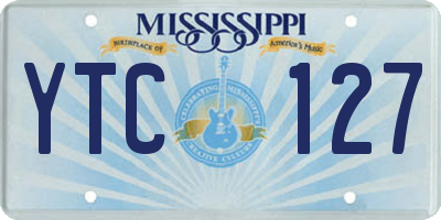 MS license plate YTC127