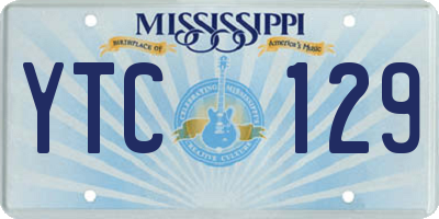 MS license plate YTC129