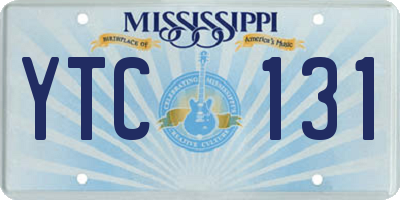 MS license plate YTC131