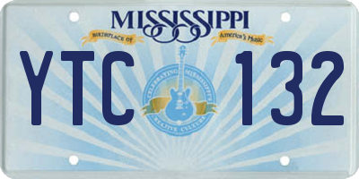 MS license plate YTC132