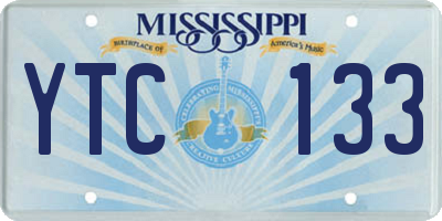 MS license plate YTC133