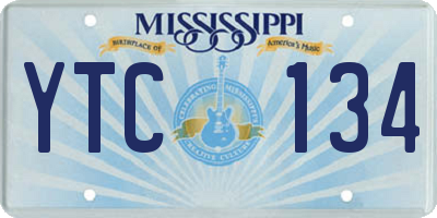 MS license plate YTC134