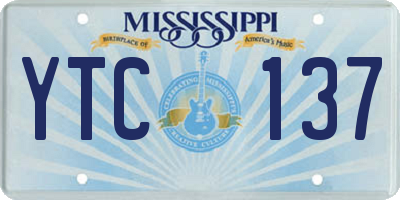 MS license plate YTC137