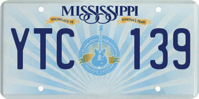 MS license plate YTC139