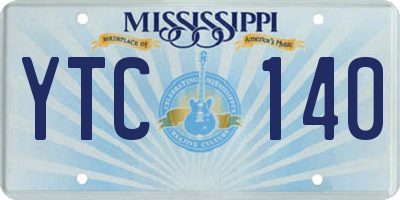 MS license plate YTC140