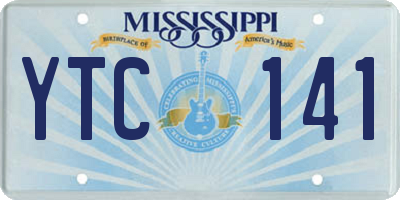 MS license plate YTC141