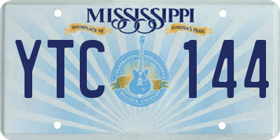 MS license plate YTC144