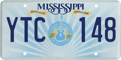 MS license plate YTC148