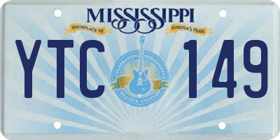 MS license plate YTC149