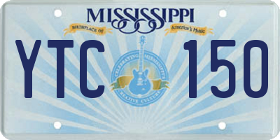 MS license plate YTC150