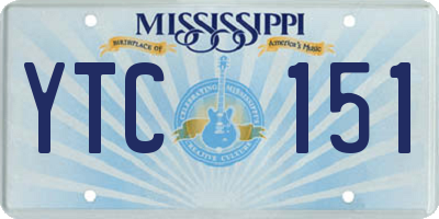 MS license plate YTC151