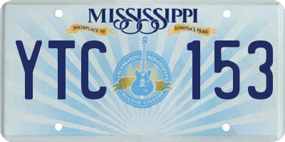 MS license plate YTC153
