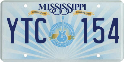 MS license plate YTC154